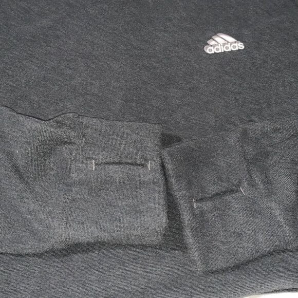 Adidas Womens Cropped Hoodie Pullover Sweatshirt M Black Cotton Blend Long Sleev - Picture 4 of 12